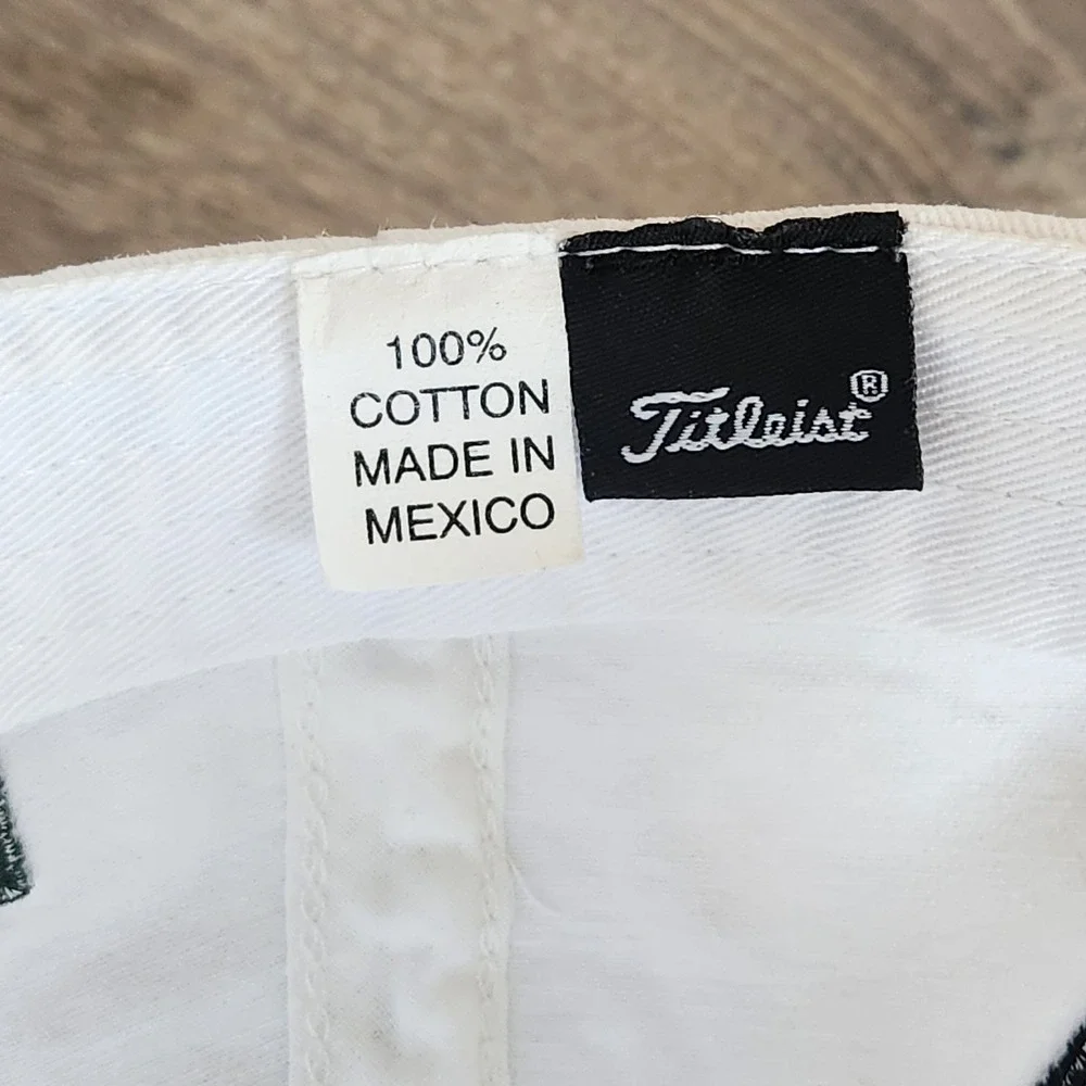 Titleist FootJoy FJ Golf White Green Strapback Adjustable Baseball Hat Cap READ